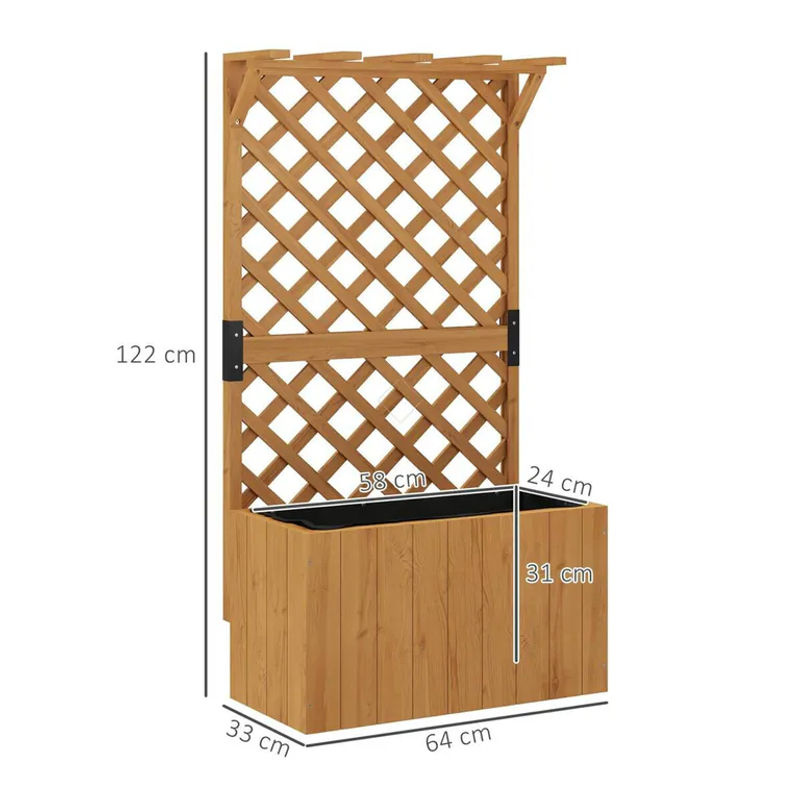 Outsunny Hochbeet in Holzoptik braun, B/H/L: 33 x 122 x 64 cm - Bild 4