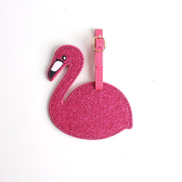 Kreativer Gepäckanhänger mit Flamingo-Design in Pink aus Kunststoff - Bild 1