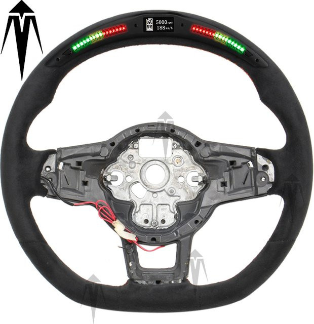 MEGALOMANIA LED Carbon Fiber Lenkrad in Schwarz für Volkswagen Golf 6 Golf 7 Polo Passat GTI GTD GTS GTE R-Line - Bild 1