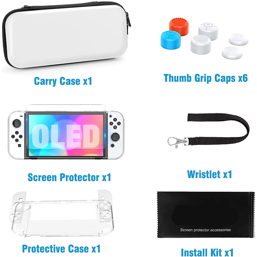 Schutzhülle und Aufbewahrungstasche für Nintendo Switch und Nintendo Switch OLED in Weiß - Bild 3