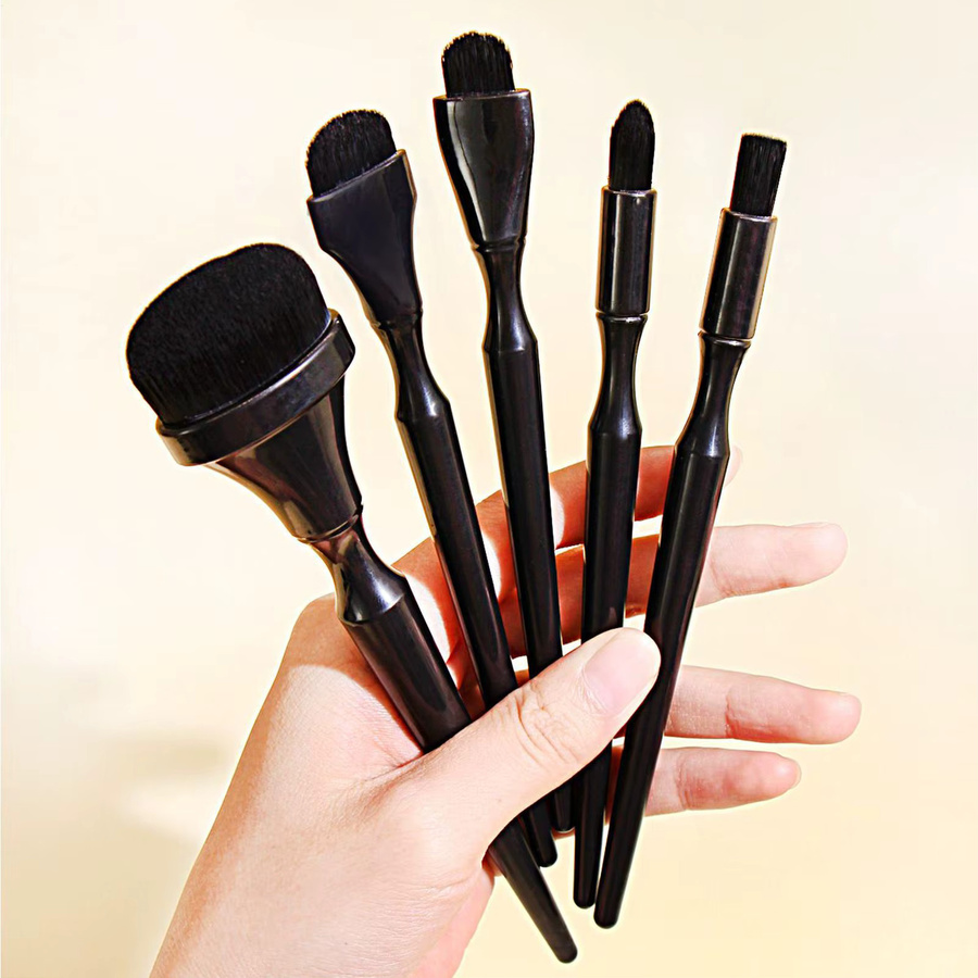5-teiliges Mischpinsel-Set in Schwarz für Kohlezeichnungen, Pastellmalerei, Vergoldung und Tuschemalerei - Bild 3