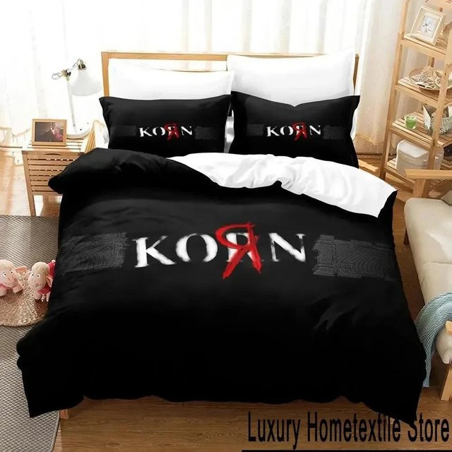 Bettwäsche-Set Korn Rock von Binchi Outdoor Product mit 3D-Druck, Farbe Schwarz, Material Mikrofaser, B/H: 140 x 210 cm - Bild 1