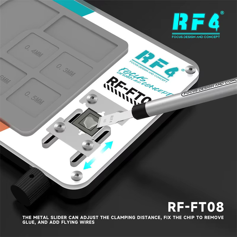 RF4 RF-FT08 Multifunktionale Reparatur-Arbeitsmatte für Mobiltelefone, CPU und IC-Präzisionskomponenten mit Halter und Lötwerkzeug - Bild 3