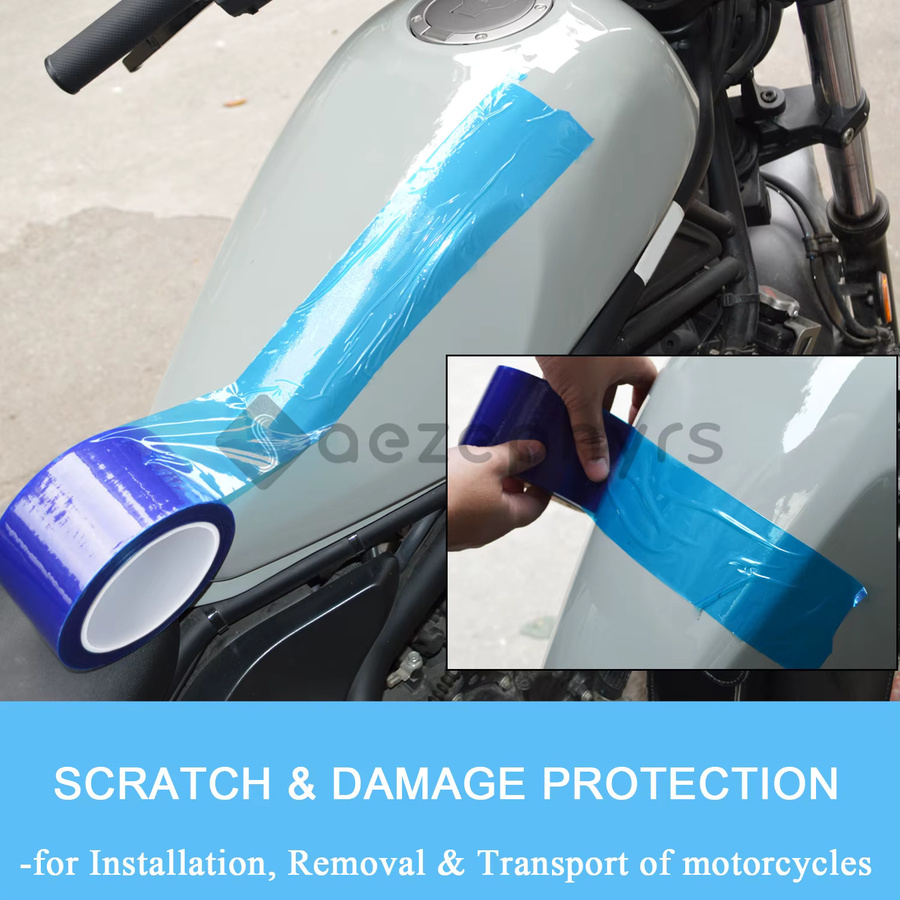 Universelle PE-Selbstklebeschutzfolie für Oberflächen aus Glas und Metall, transparente Kratzschutzfolie auf Rolle für Motorrad und Lackschutz, Breite: 7,01 cm, Länge: 100 m - Bild 2