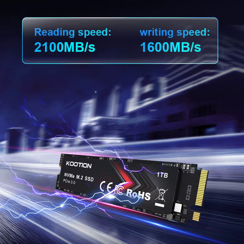 KOOTION X15Lite NVMe M.2 SSD 1 TB, PCIe 3.0 x 4 interne Solid State Drive für Laptop und Desktop, Schwarz - Bild 2