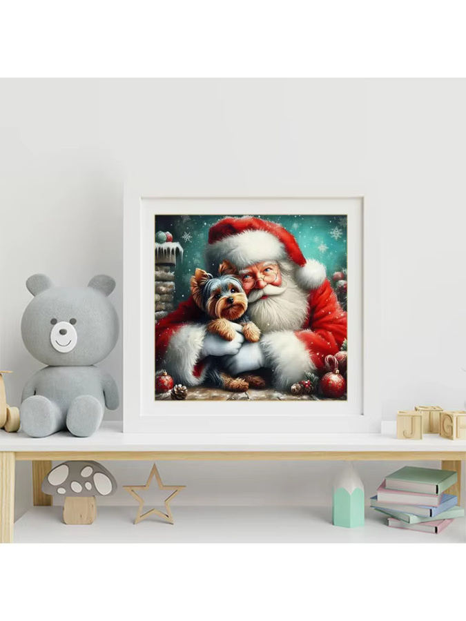 EverShine Diamantmalerei Weihnachtsmann Porträt DIY Mosaik Bild mit Strass Stickerei, Mehrfarbig, B/H: 20 x 20 cm - Bild 3