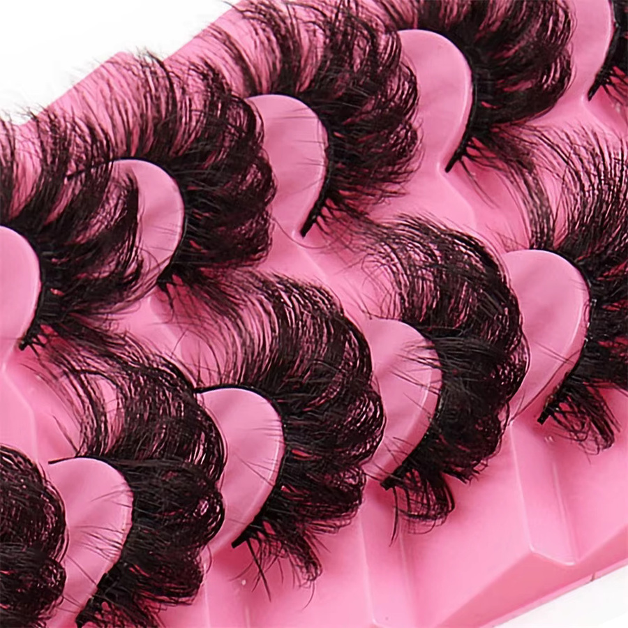 3D-Nerzwimpern Russisches Volumen, Schwarz, 7 Paar, Unisex - Bild 2