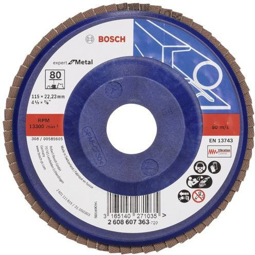 Bosch Expert Fächerschleifscheibe für Metall in Blau, Durchmesser: 115 mm - Bild 1