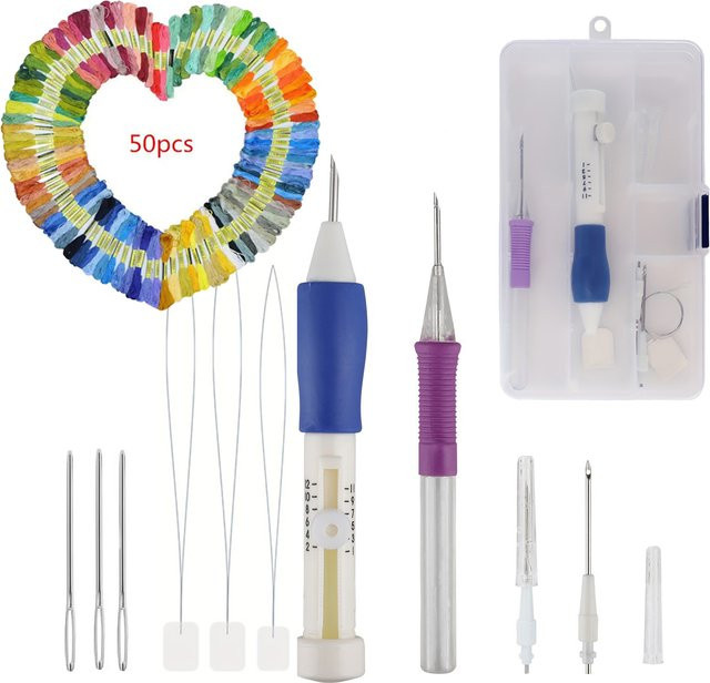 Stickerei Punch Nadel Kit für DIY Näharbeiten, Multicolour, aus Kunststoff - Bild 1