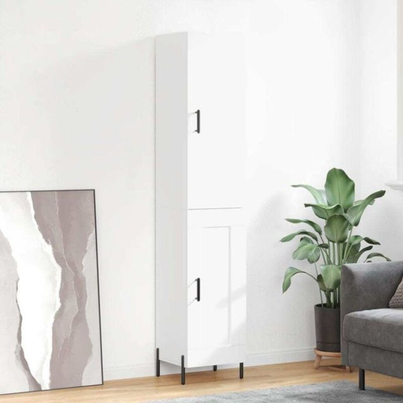 Vidaxl Highboard Modern Weiß aus Holzwerkstoff und Metall B/T/H: 34,5 x 34 x 180 cm - Bild 1