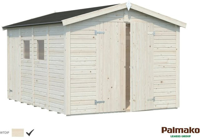 Palmako Dan Holz-Gartenhaus mit Satteldach in Braun, B/T/H: 295 x 370 x 220 cm - Bild 1