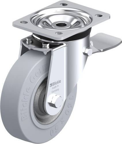 Blickle Lenkrolle LK-SE 160K-ST-SG mit Feststeller in Silber und Grau, Rad-Durchmesser: 160 mm, Tragfähigkeit: 450 kg - Bild 1