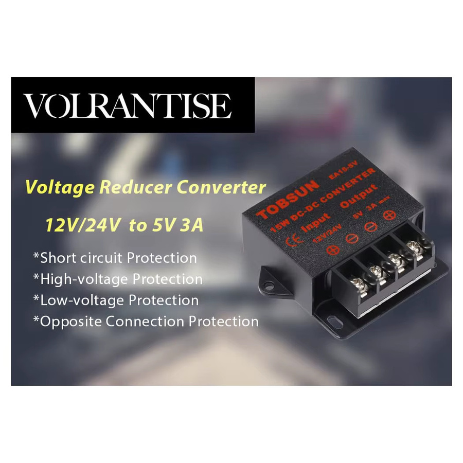 DC Abwärtswandler Spannungsregler Buck Converter Netzteiltransformator 12V/24V auf 5V in Schwarz - Bild 2