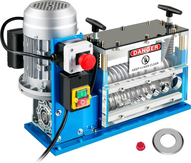 SucceBuy Elektrische Kabelstripper Drahtstripmachine mit 11 Kanälen aus Acryl und Aluminium in Blau für das Kupferrecycling, 1,5-38 mm - Bild 1