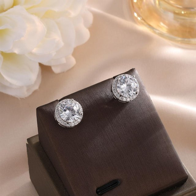 Lucky Star Jewelry Ohrstecker, Kupfer, Zirkonia, Weiß, Unisex - Bild 1