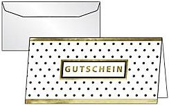 Sigel Gutscheinkarten Golden Glimmer mit Goldprägung und transparenten Umschlägen, 10 Stück, B/H: 21,0 x 10,5 cm - Bild 1