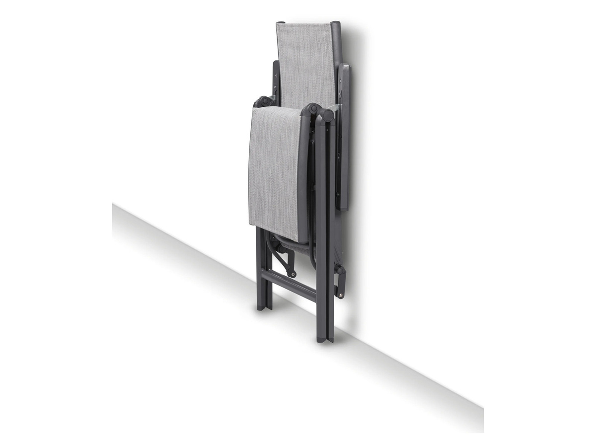 LIVARNO Aluminium-Relaxsessel Houston, grau, Textilene, B/T/H: 58 x 110 x 80 cm - Bild 2