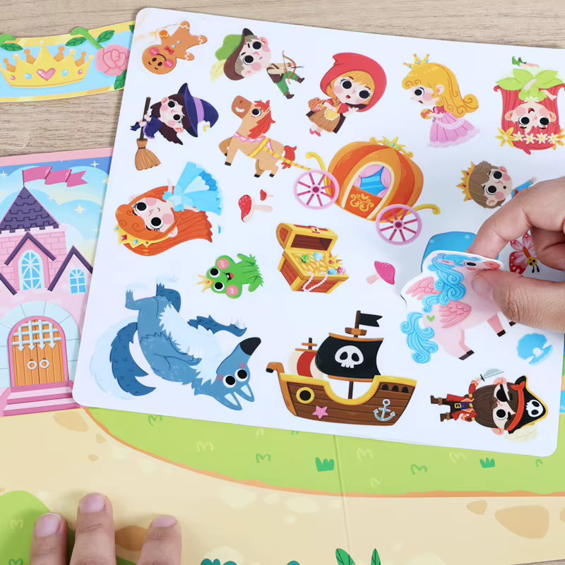 Pädagogisches Aufkleberbuch für Kinder mit wiederverwendbaren Jelly-Aufklebern in Multicolour zur Förderung der Konzentration für Kleinkinder ab 3 Jahren - Bild 2