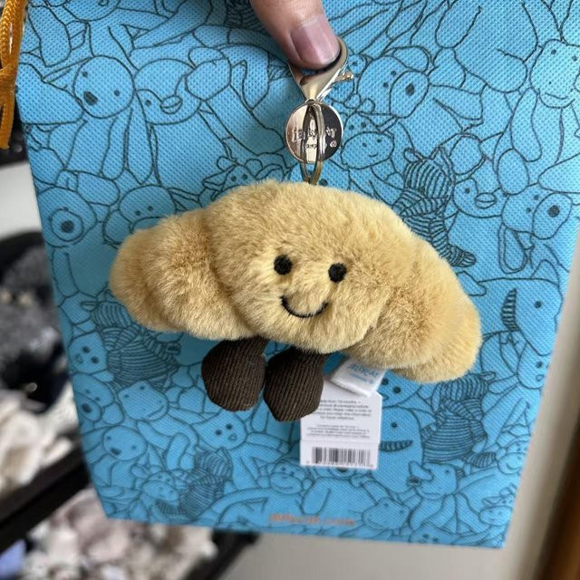 Schlüsselanhänger Croissant Plüsch, beige, Kinder - Bild 1