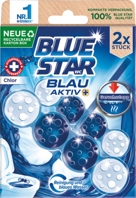 Henkel Blue Star Aktiv Chlor WC-Einhänger Duopack, 2 x 104g - Bild 1