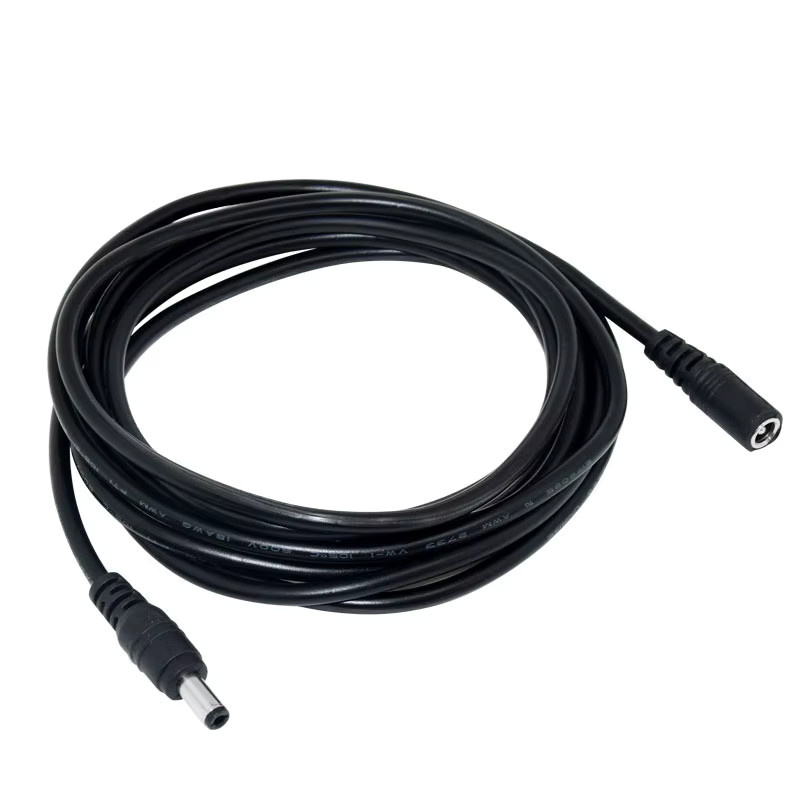DC12V Stromverlängerungskabel mit 2,1 x 5,5 mm Stecker, männlich zu weiblich, schwarz, für CCTV-Überwachungskameras - Bild 4