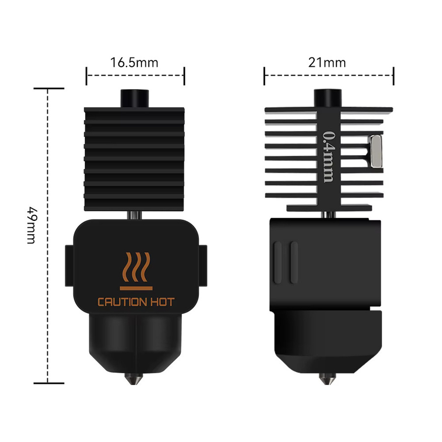 Bambu Lab Hotend Kit für A1 und A1 Mini mit gehärteter Stahl Düse in 0,2/0,4/0,6/0,8 mm für schnelles Drucken - Bild 3