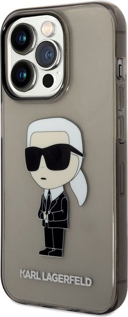 Karl Lagerfeld iPhone 14 Pro Max Hülle IML Ikonik NFT in Schwarz - Bild 1