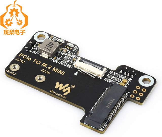 Spotpear PCIe zu M.2 Mini Adapter für Raspberry Pi 5, kompatibel mit Gen2 und Gen3 SSD, unterstützt 2230 und 2242 Formfaktoren, Schwarz - Bild 1