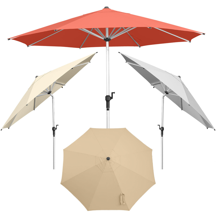 Anndora Sonnenschirm rund mit Kurbelsystem, 3,5 m Durchmesser, 8 Streben, UPF 50+, Aluminium und Polyester, ohne Standfuss - Bild 1