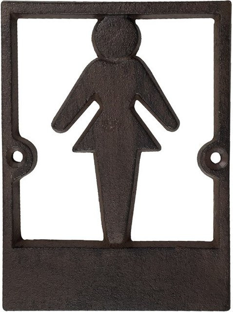 Türschild Damen WC aus Gusseisen im Nostalgie Antik-Stil in Braun - Bild 1