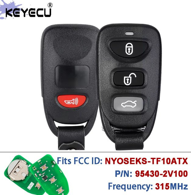 KEYECU Fernbedienungsschlüsselanhänger für Hyundai Veloster 315 MHz P/N: 95430-2V100 FCC ID: NYOSEKS-TF10ATX Schwarz - Bild 1