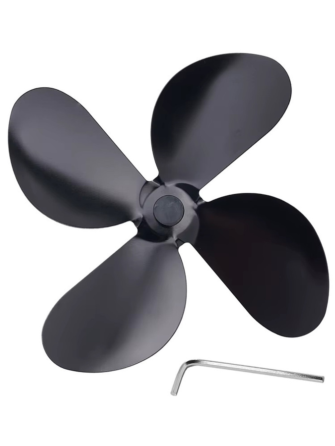 Combiubiu 4-Blatt-Kaminventilator-Ersatzflügel aus Aluminiumlegierung, geräuschloser Lüfterflügel für Kamine - Bild 6