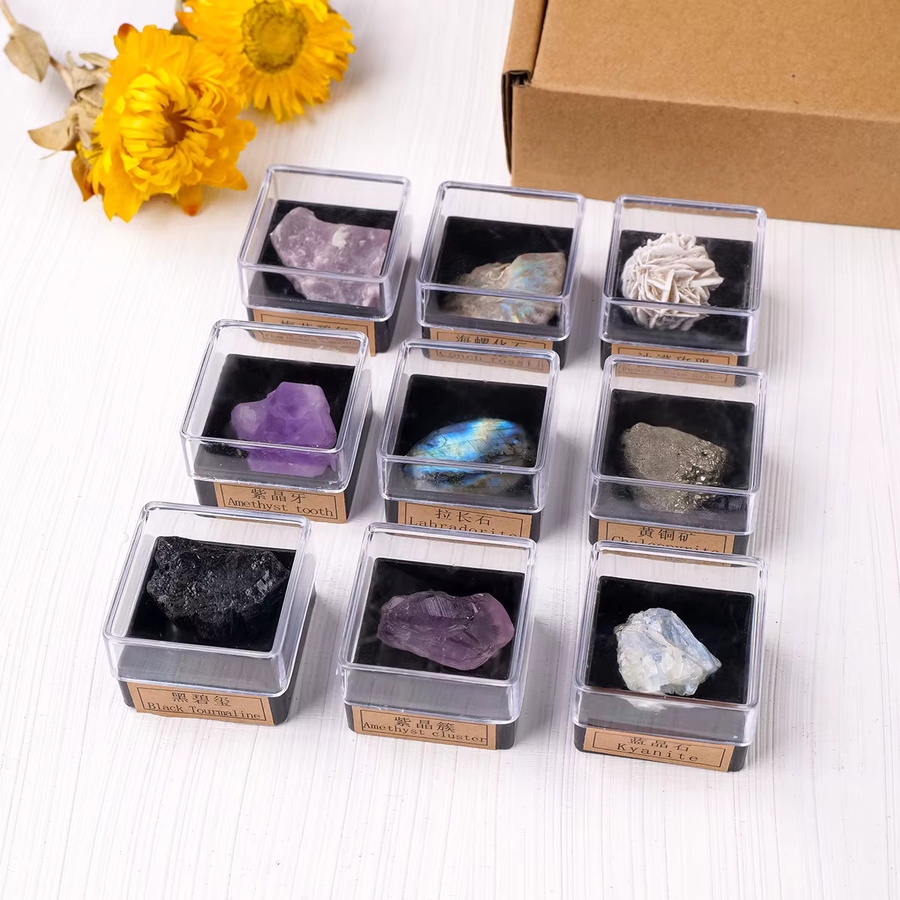 Runyangshi Kristall Amethyst und schwarzer Turmalin als Dekoration für deinen Tisch - Bild 2