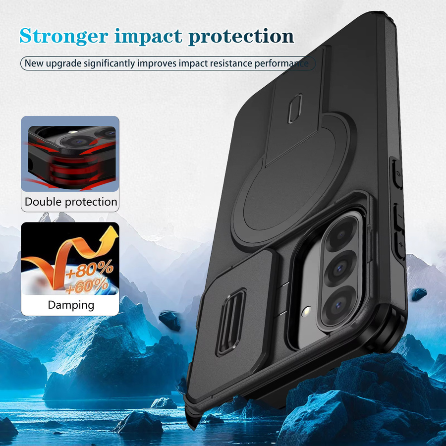 Schiebe-Kameralinsen-Schutz-Cover für Samsung Galaxy A15 A25 A35 A55 A16 A17 A26 A36 A37 A56 A57 in Schwarz und Rot mit kabelloser Ladefunktion - Bild 6