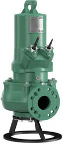 Wilo Schmutzwasser-Tauchmotorpumpe EMU FA 08.64-234E+T 17-4/16HEx mit 6,5 kW und DN80 Anschluss in Grün - Bild 1
