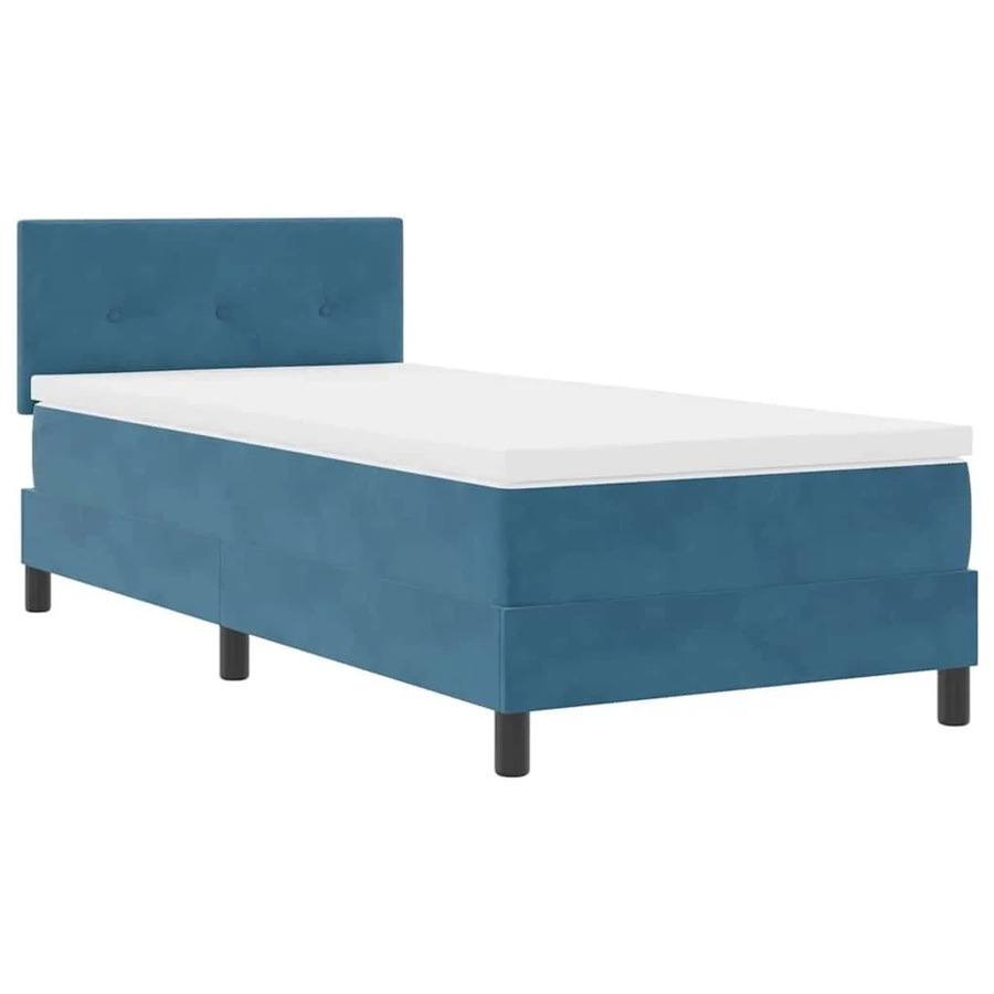 vidaXL LED Boxspringbett mit Matratze Dunkelblau Samt B/T/H: 80 x 200 x 140 cm - Bild 2