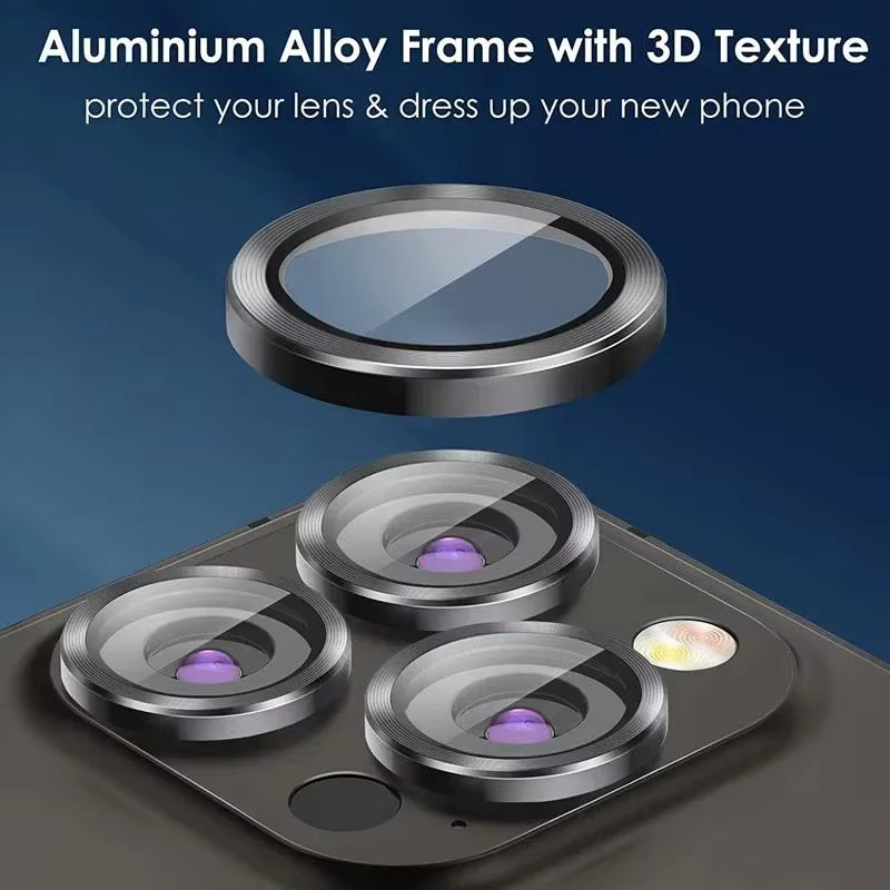 3er-Set Objektivglas Schutzfilm für Apple iPhone 15 in Blau - Bild 2