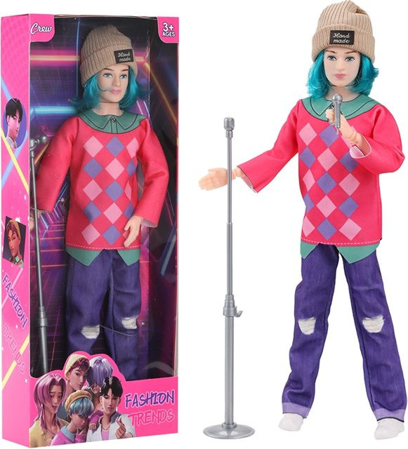 QSMARTOY Männlicher Sänger Gitarrist Musik-Spielzeug, 12 Zoll, Bunt / Mehrfarbig, ab 3 Jahre - Bild 1