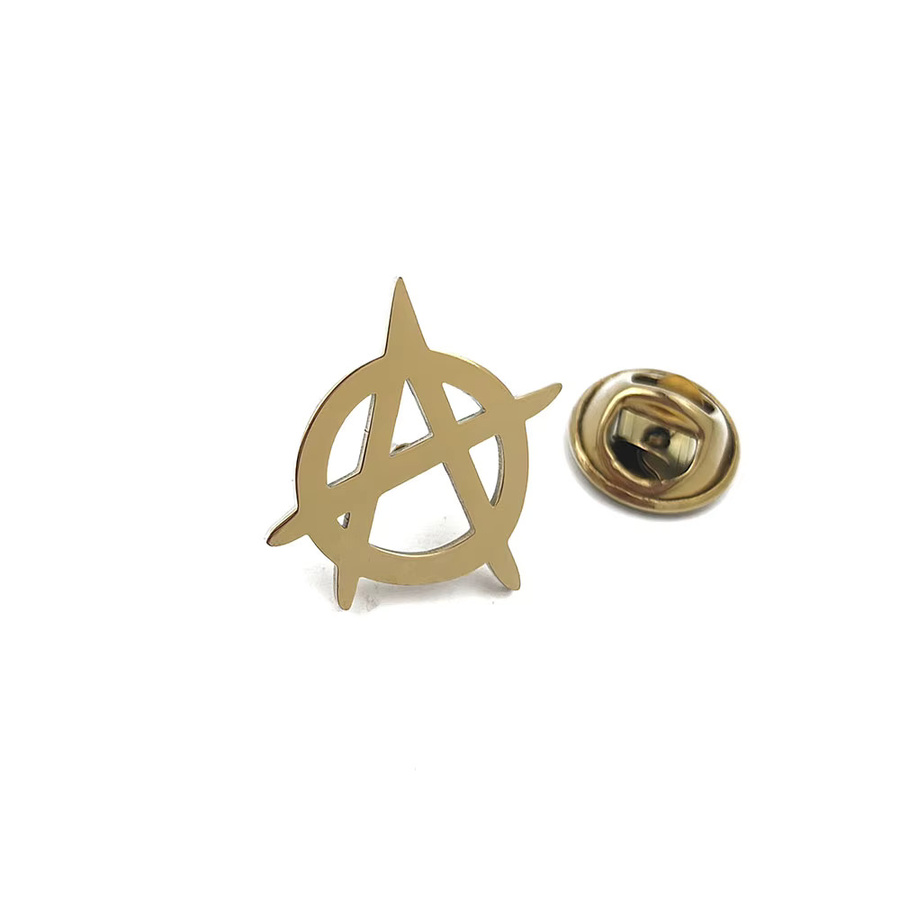 Brosche, 18 Karat vergoldeter Edelstahl, Radsymboldesign - Bild 3