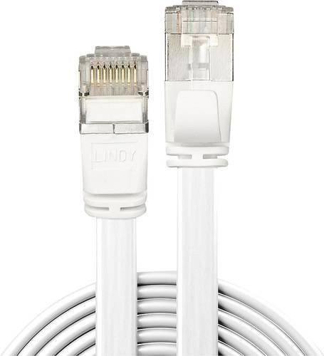 Lindy RJ45 Patchkabel CAT 6a U/FTP Ethernet LAN Weiß, Länge: 1,00 m - Bild 1