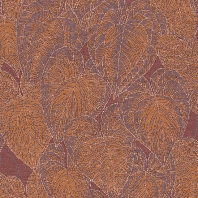 PROFHOME Natur Tapete Floral Art Nouveau in Rot, Orange, Lila und Gold, Vlies, Breite: 0,53 m, Länge: 10,05 m - Bild 1