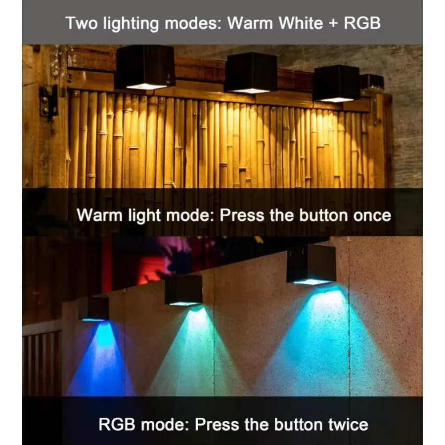 Wasserdichte LED Solar Wandleuchte von ZTree in Schwarz für Garten, Terrasse und Weg mit warmweißem Licht - Bild 5