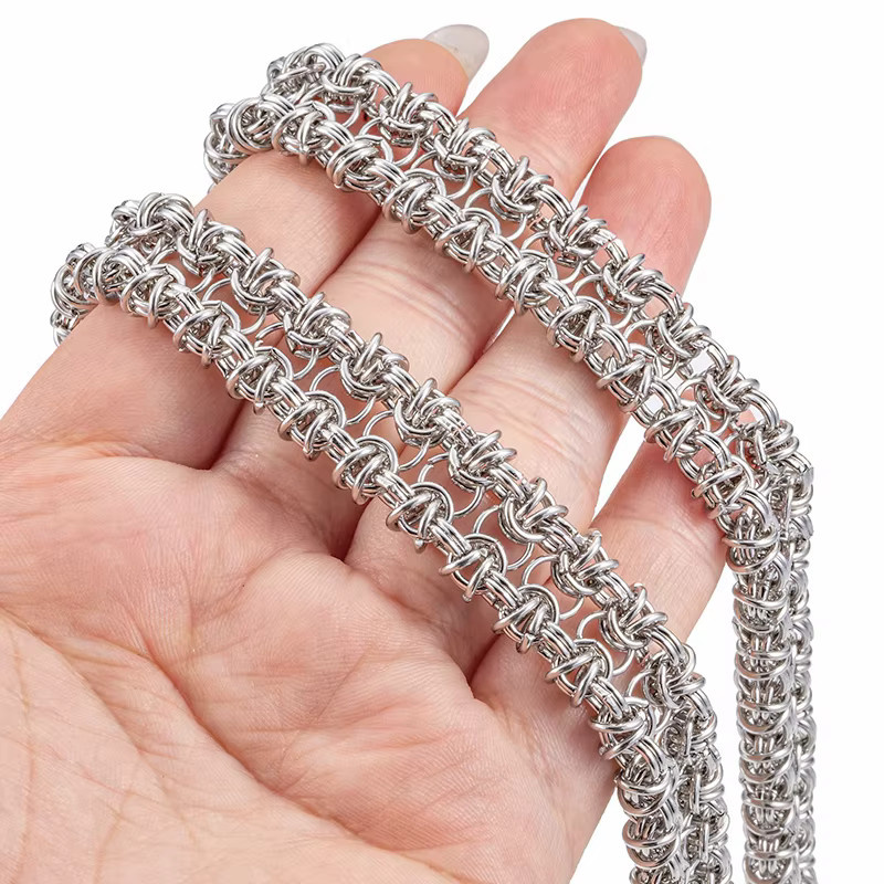Edelstahlkette zweireihig, 1 Meter, Unisex - Bild 4