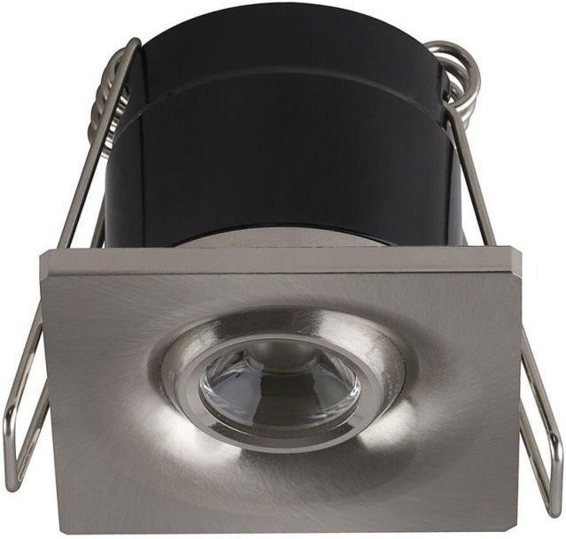 Schwenkbarer quadratischer Mini-Spot-LED 1W in Mattchrom und Silber aus Metall zur Einbaustrahlung - Bild 1