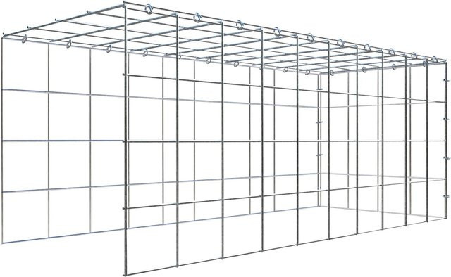 Gabiona C-Ring Anbaukorb Typ 4 in Silbergrau, Maschenweite 10 x 10 cm, B/T/H: 40 x 100 x 40 cm - Bild 1