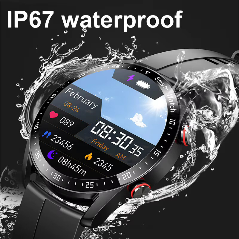 ChiBear Smartwatch für Männer mit EKG, PPG Gesundheitsüberwachung, Bluetooth-Anruf und Musik-Player, wasserdicht, Grau - Bild 4