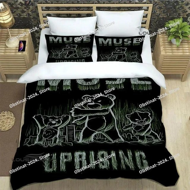 Muse Rockband Bettwäsche-Set mit Bettbezug und Kissenbezug, weich, Single, B: 135 cm, L: 200 cm - Bild 1