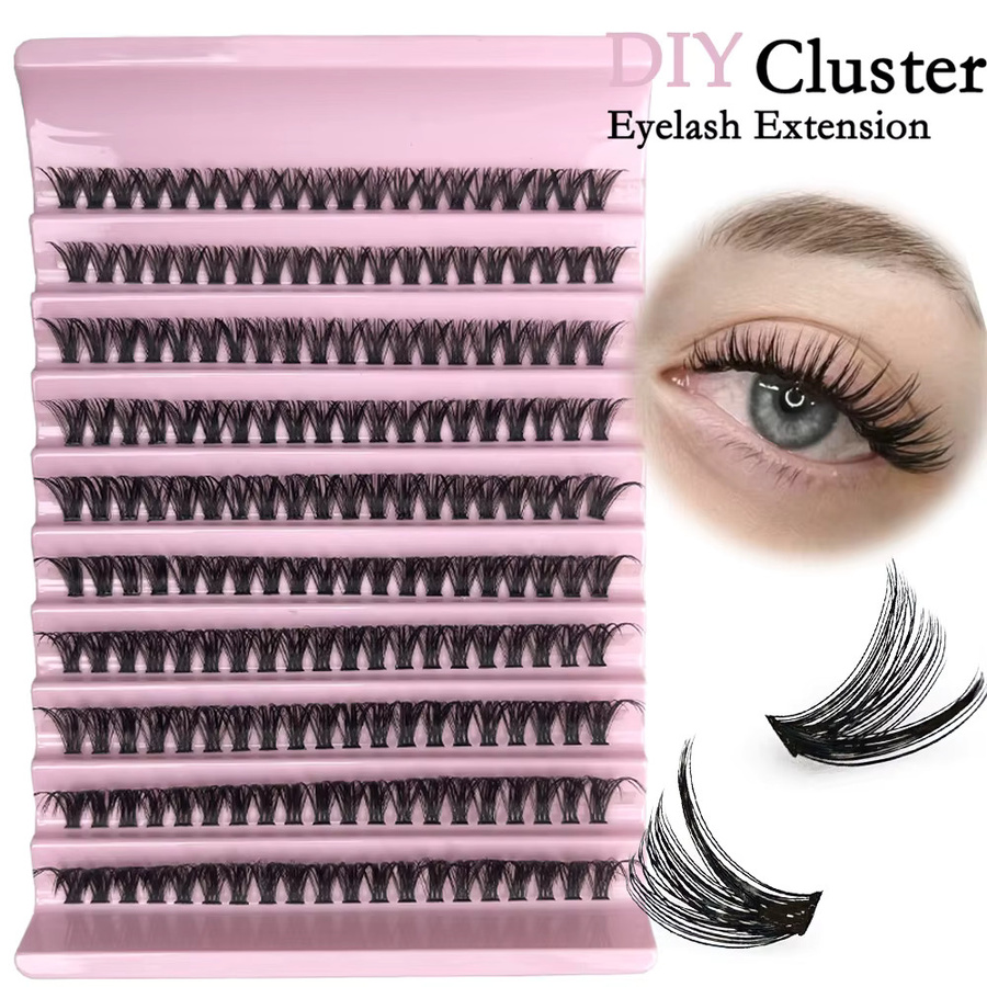 MIOFIA Nerz-Kunstwimpern, 200 Cluster, C/D Curl, Black, Unisex - Bild 5