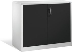C+P Akten-Sideboard Acurado mit Drehtüren, 2 Ordnerhöhen, Front Schwarzgrau, Korpus Lichtgrau, H: 100 cm, B: 120 cm, T: 50 cm - Bild 1