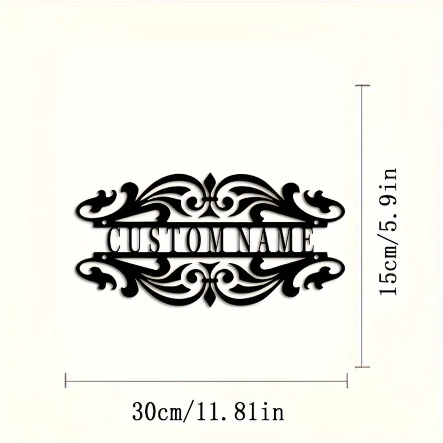 Individuelles schwarzes Willkommensschild Hello Young aus Metall mit floralem Design zur Wandmontage, B/H: 30 x 15 cm - Bild 3
